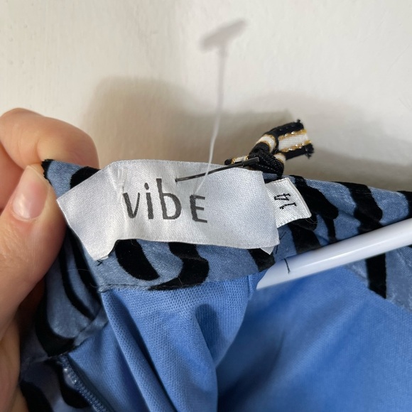 VIBE Blue and Black Zebra Print Dress Big Girl or Women's Size 14 NWT - Picture 13 of 15